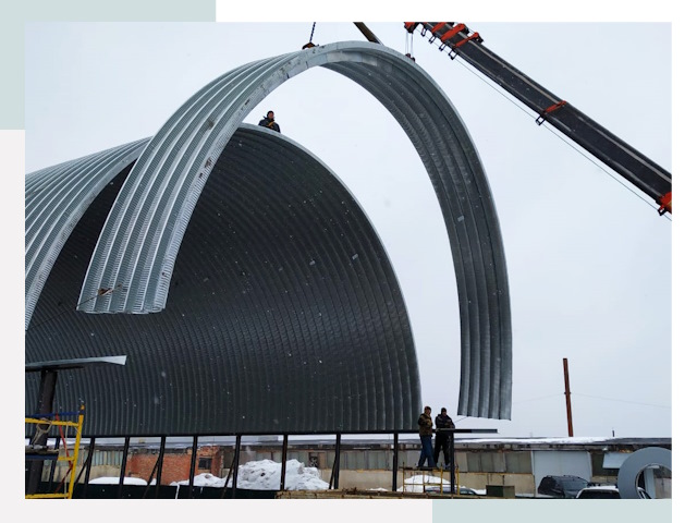 Полукруглые ангары в Беслане