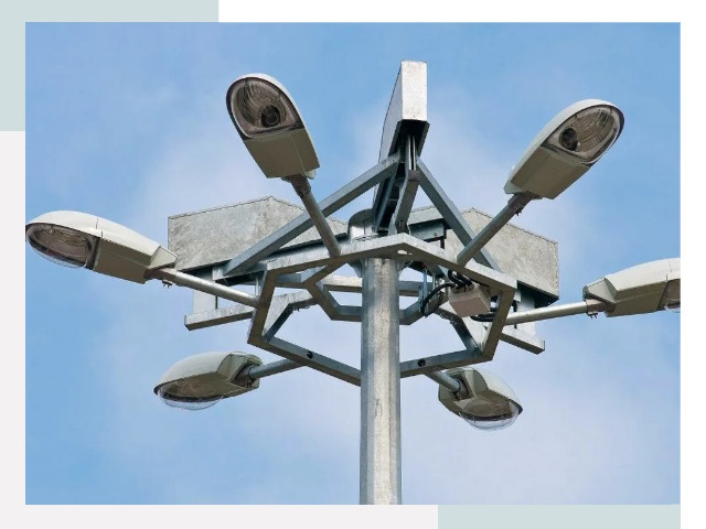 Монтаж осветительных мачт в Беслане